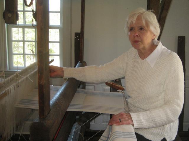 19 Christine Wilkinson at the Jensen Farm barn loom 4-16-16.jpg
