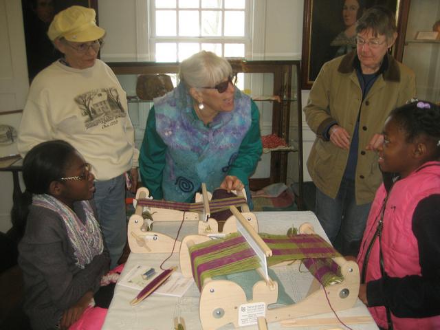 26 Dottie, Leslie, and Nancy with two young weavers 4-16-16.jpg