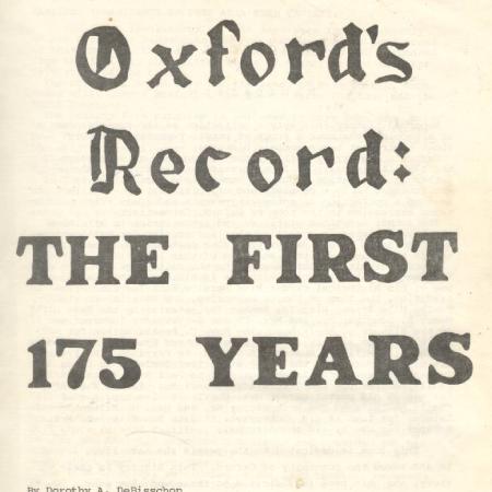 Oxford's Record: The First 175 Years