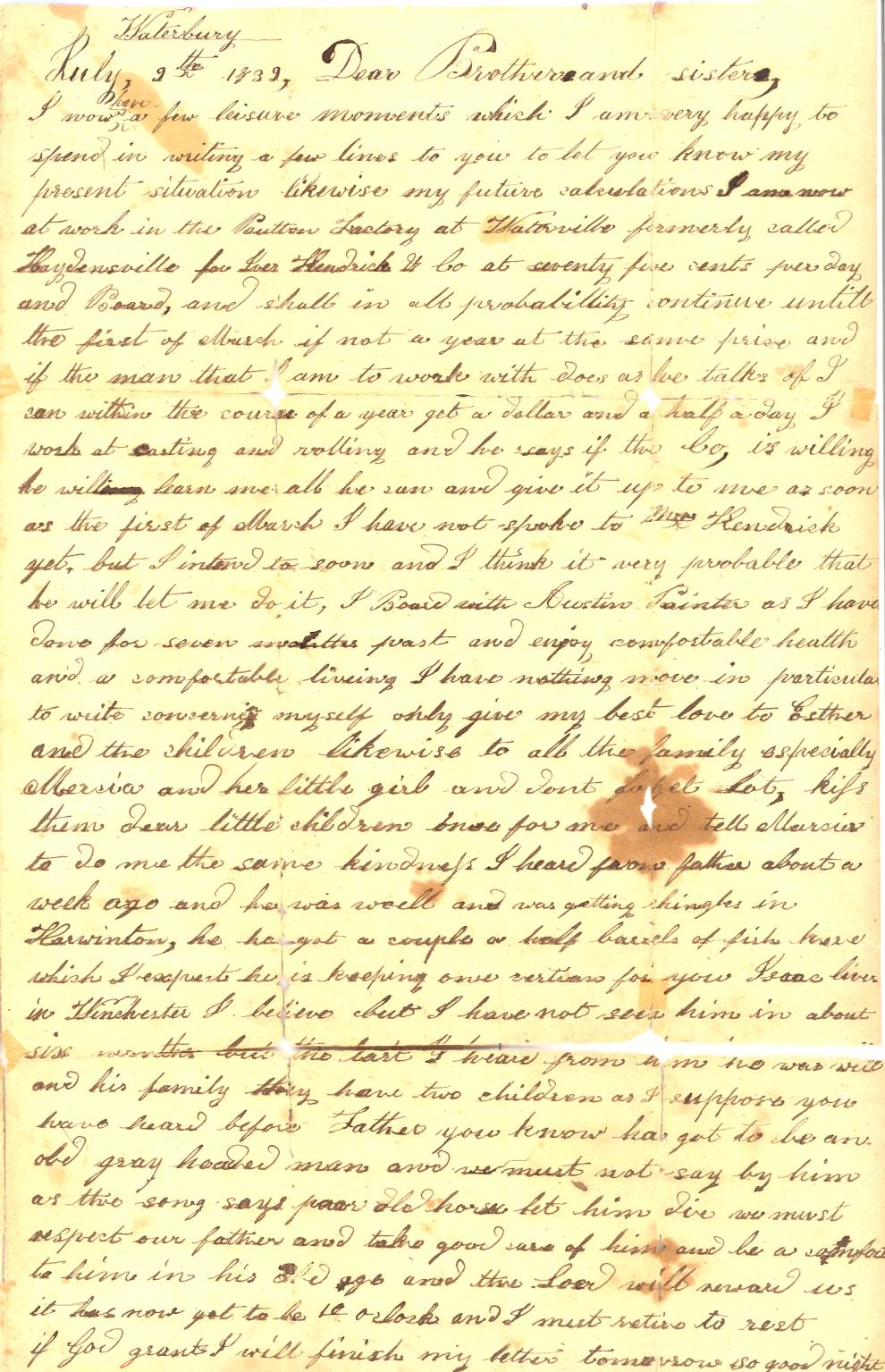 Letter front