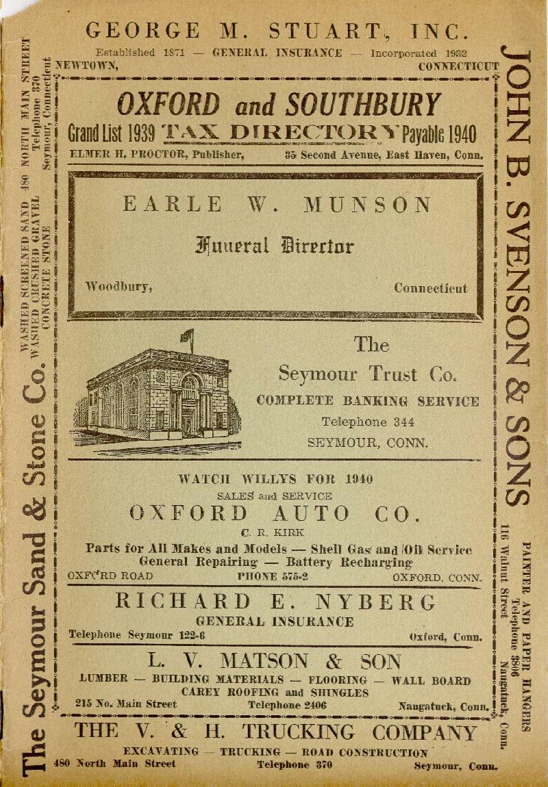 1940 Tax List - Oxford & Southbury - Page 1