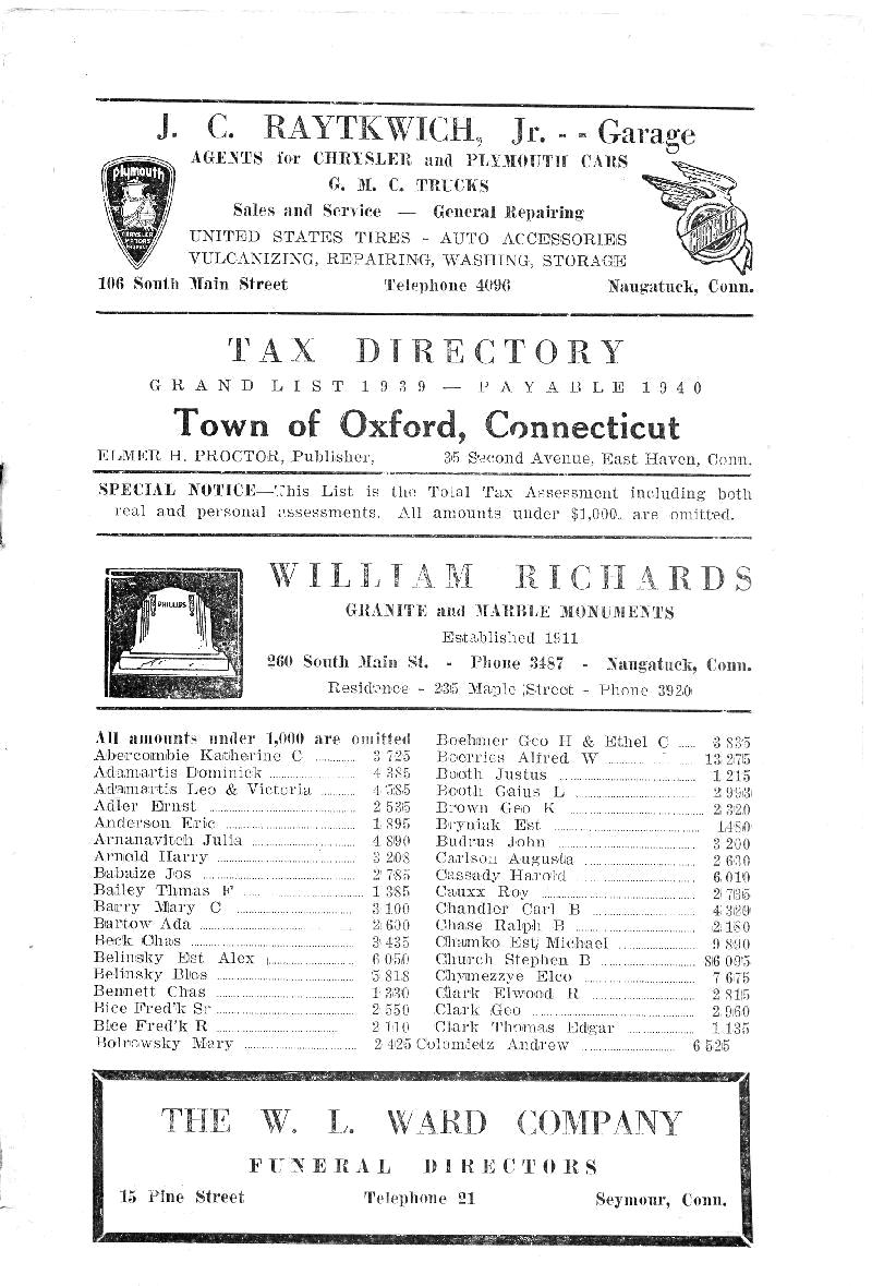 1940 Tax List - Oxford & Southbury - Page 3