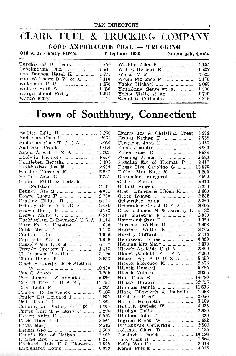 1940 Tax List - Oxford & Southbury - Page 7