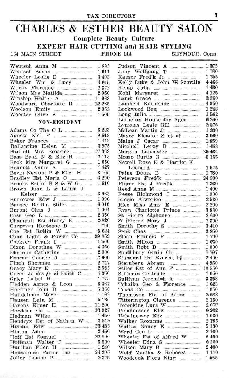1940 Tax List - Oxford & Southbury - Page 9