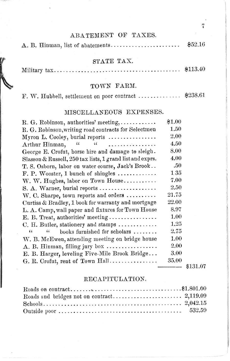 Oxford Town Report for year ending September 17, 1891 - Page 7