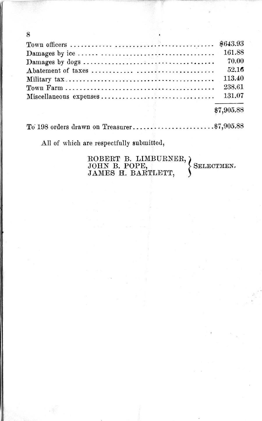 Oxford Town Report for year ending September 17, 1891 - Page 8