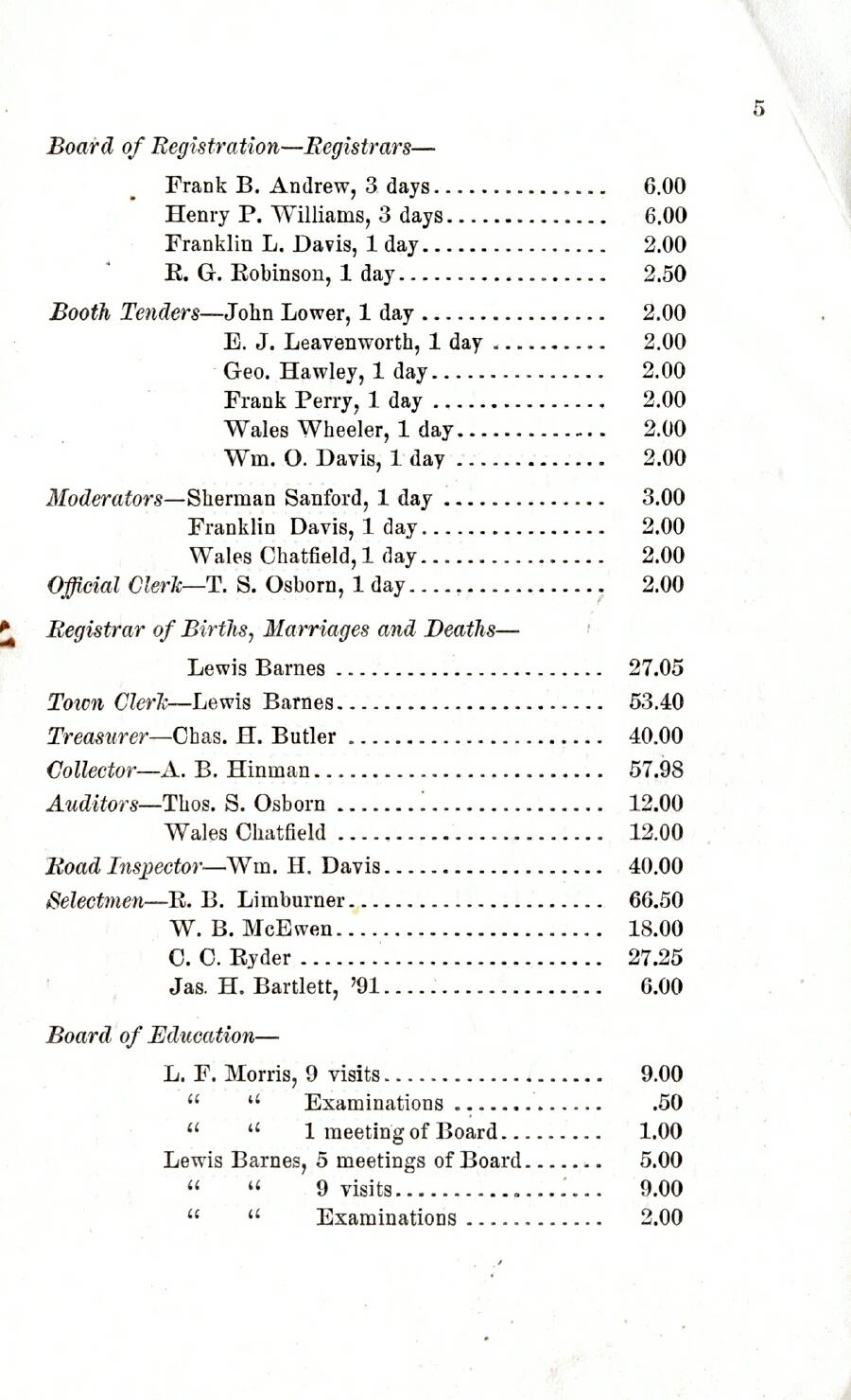 Oxford Town Report for year ending September 17, 1892 - Page 5