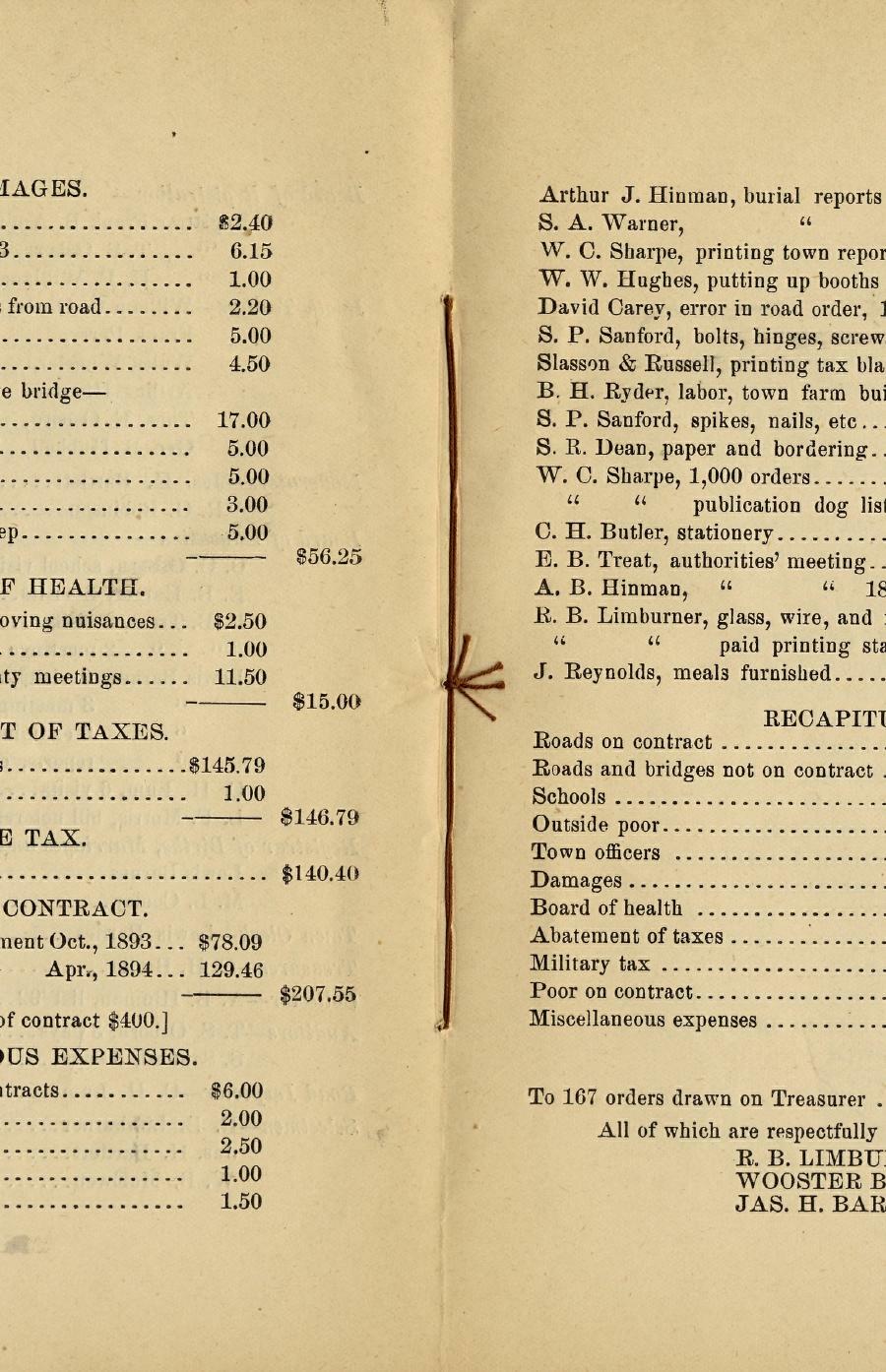Oxford Town Report for year ending September 20, 1894 - Page 8 - Black so we can see the cente binding