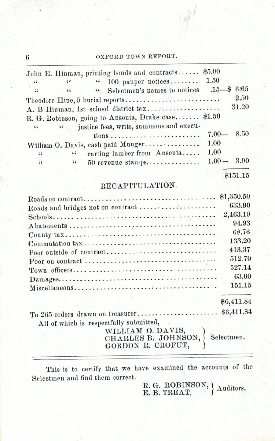 Oxford Town Report for year ending September 15, 1898 - Page 6