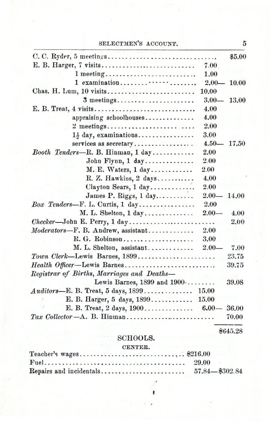 Oxford Town Report for year ending September 20, 1900 - Page 5