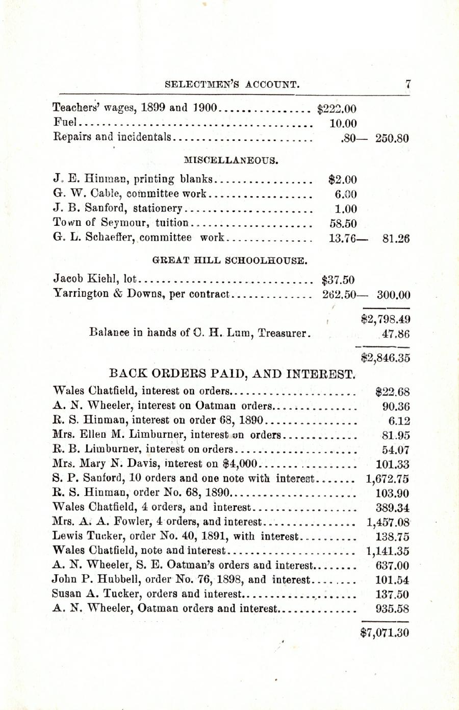 Oxford Town Report for year ending September 20, 1900 - Page 7