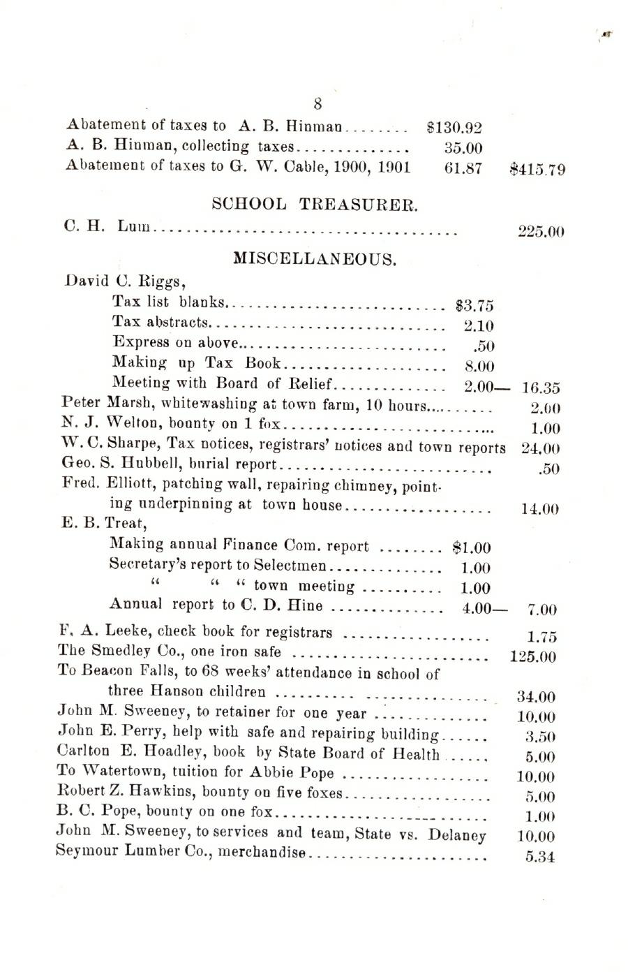 Oxford Town Report for year ending September 21, 1903 - Page 8