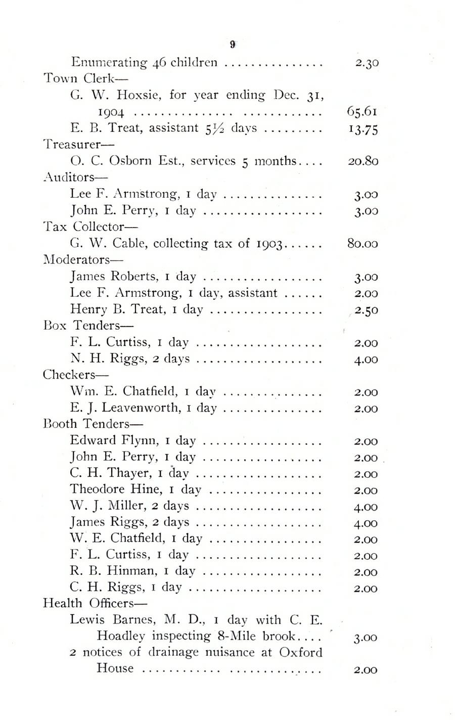 Oxford Town Report for year ending September 20, 1905 - Page 9
