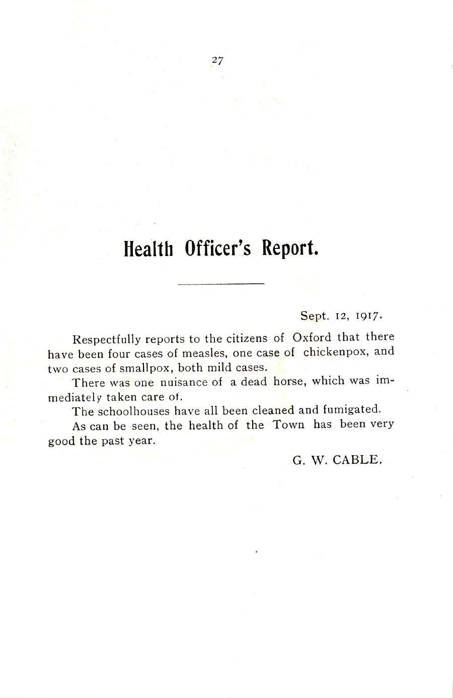 Oxford Town Report for year ending August 31, 1917 - Page 27