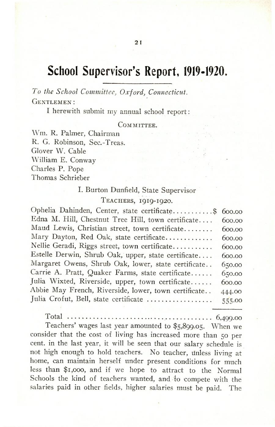 Oxford Town Report for year ending August 31, 1919 - Page 21