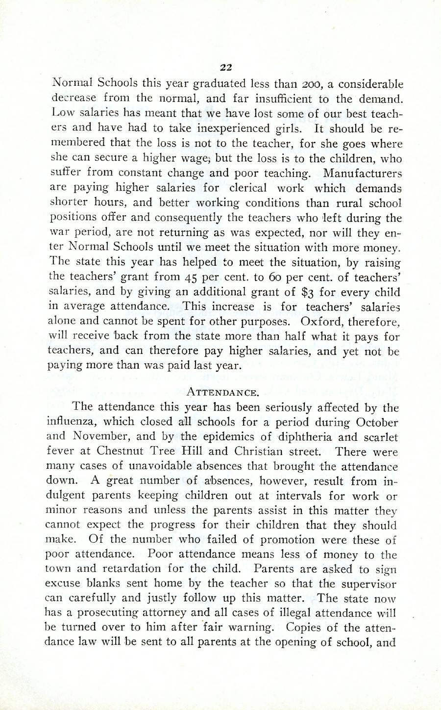 Oxford Town Report for year ending August 31, 1919 - Page 22