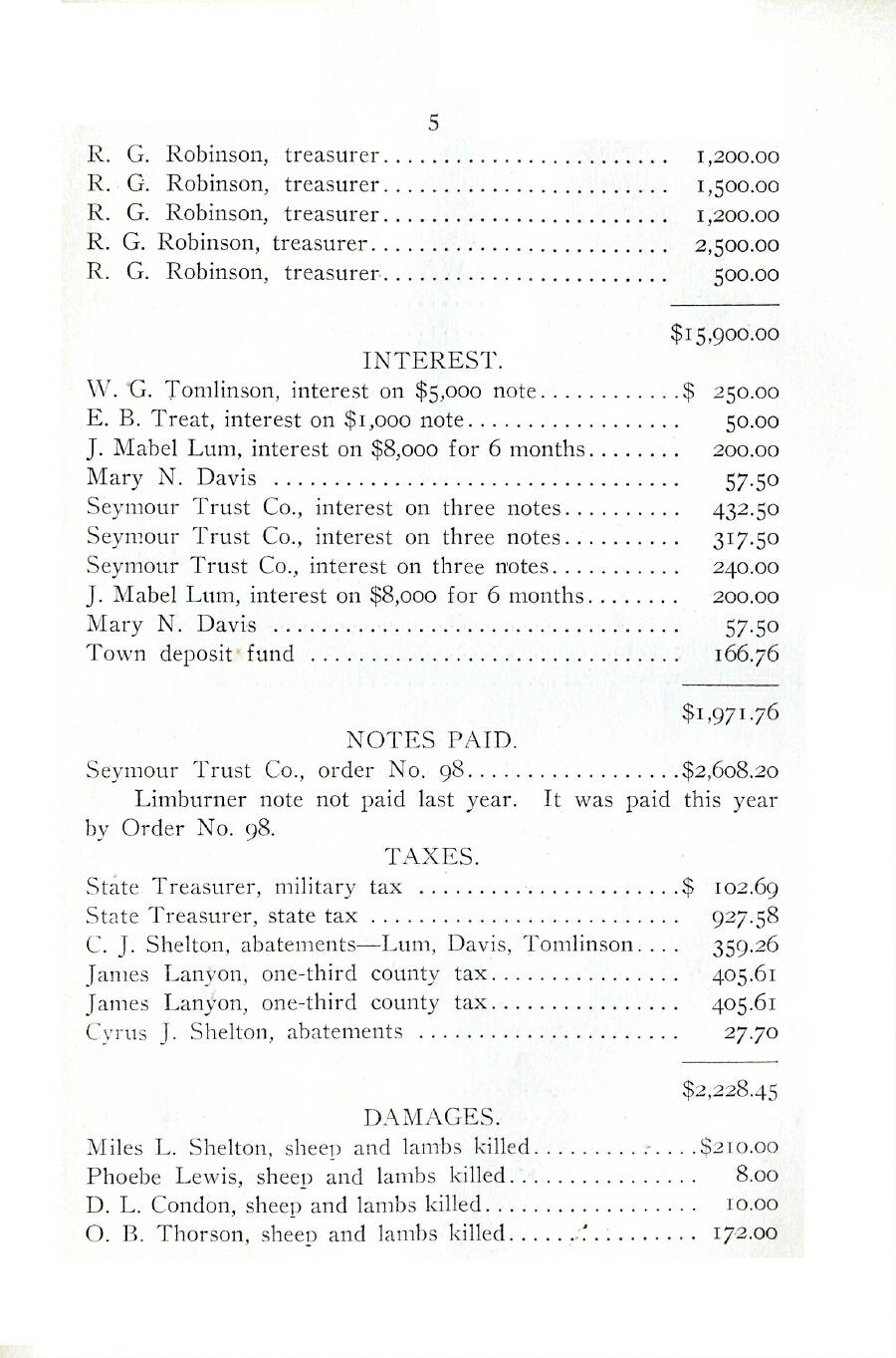 Oxford Town Report for year ending August 31, 1922 - Page 5