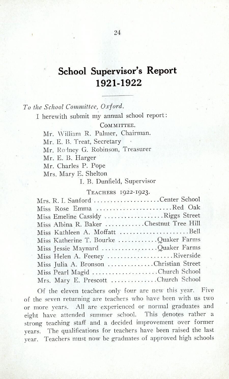Oxford Town Report for year ending August 31, 1922 - Page 24