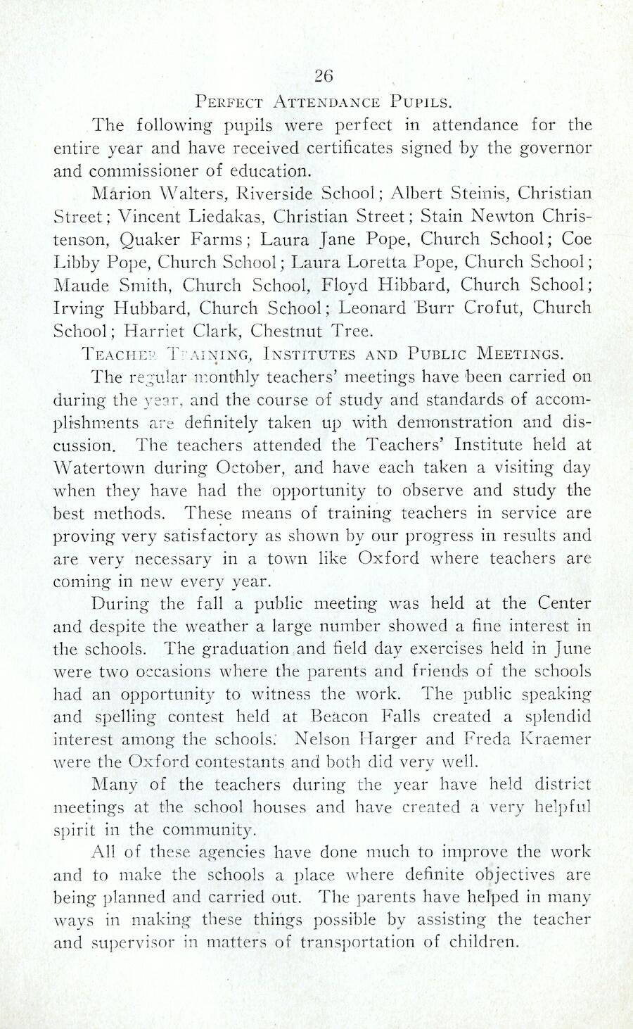 Oxford Town Report for year ending August 31, 1922 - Page 26
