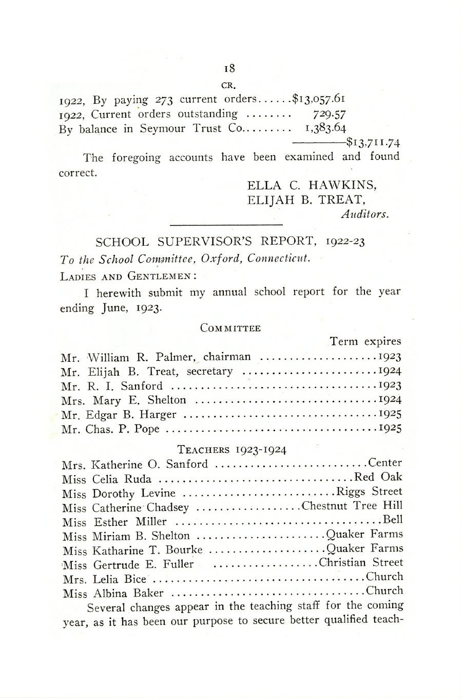 Oxford Town Report for year ending August 31, 1923 - Page 18