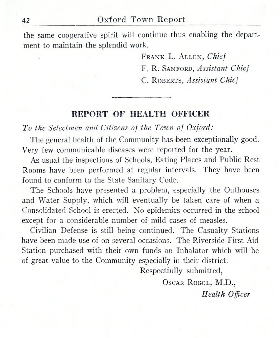 Oxford Town Report for year ending August 31, 1944 - Page 42