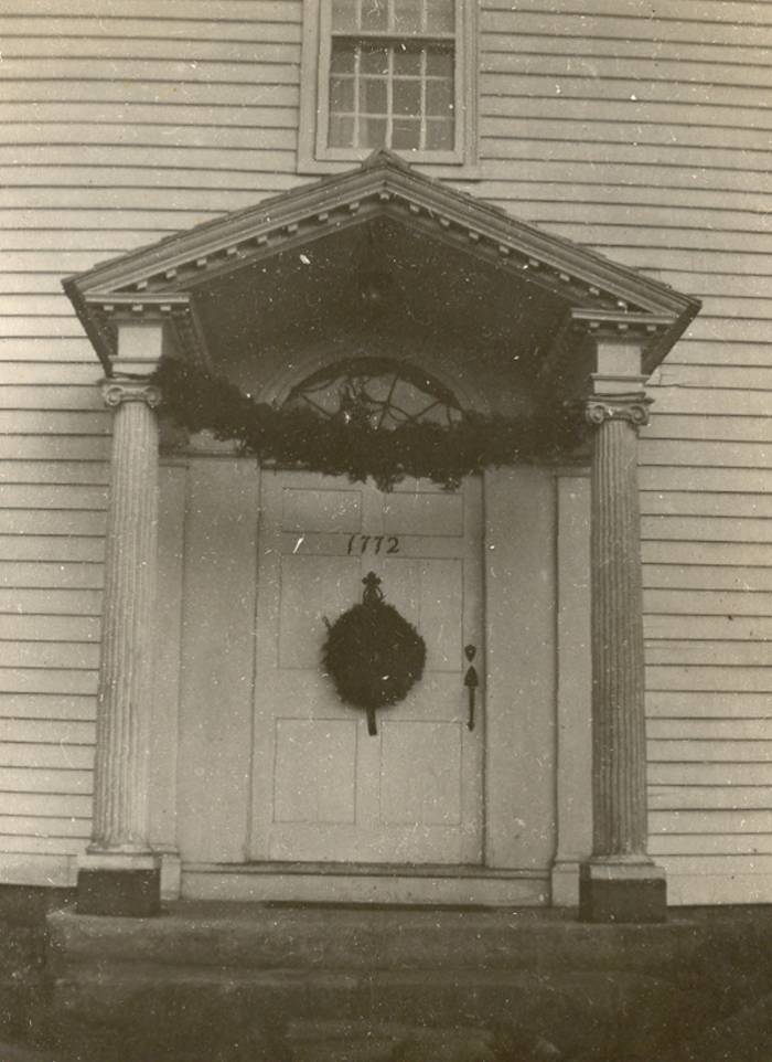 View of the house on Christmas, 1955